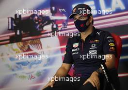 Sergio Perez (MEX) Red Bull Racing in the FIA Press Conference. 04.11.2021. Formula 1 World Championship, Rd 18, Mexican Grand Prix, Mexico City, Mexico, Preparation Day.