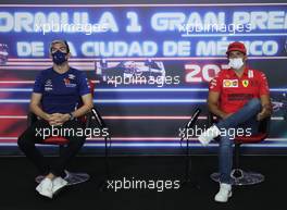 (L to R): Nicholas Latifi (CDN) Williams Racing and Carlos Sainz Jr (ESP) Ferrari in the FIA Press Conference. 04.11.2021. Formula 1 World Championship, Rd 18, Mexican Grand Prix, Mexico City, Mexico, Preparation Day.