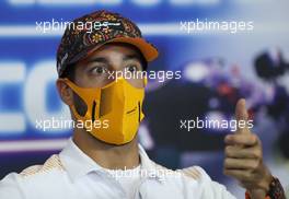Daniel Ricciardo (AUS) McLaren in the FIA Press Conference. 04.11.2021. Formula 1 World Championship, Rd 18, Mexican Grand Prix, Mexico City, Mexico, Preparation Day.