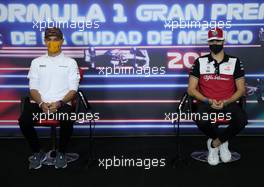 (L to R): Lando Norris (GBR) McLaren and Antonio Giovinazzi (ITA) Alfa Romeo Racing in the FIA Press Conference. 04.11.2021. Formula 1 World Championship, Rd 18, Mexican Grand Prix, Mexico City, Mexico, Preparation Day.