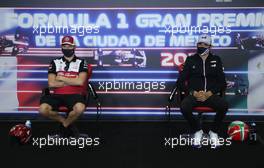(L to R): Kimi Raikkonen (FIN) Alfa Romeo Racing and Esteban Ocon (FRA) Alpine F1 Team in the FIA Press Conference. 04.11.2021. Formula 1 World Championship, Rd 18, Mexican Grand Prix, Mexico City, Mexico, Preparation Day.