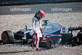 Nikita Mazepin (RUS) Haas F1 Team VF-21 spun in the second practice session. 03.09.2021. Formula 1 World Championship, Rd 13, Dutch Grand Prix, Zandvoort, Netherlands, Practice Day.