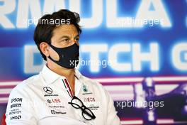 Toto Wolff (GER) Mercedes AMG F1 Shareholder and Executive Director in the FIA Press Conference. 03.09.2021. Formula 1 World Championship, Rd 13, Dutch Grand Prix, Zandvoort, Netherlands, Practice Day.