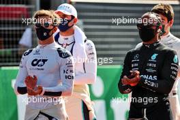 Pierre Gasly (FRA) AlphaTauri with Lewis Hamilton (GBR) Mercedes AMG F1 on the grid. 05.09.2021. Formula 1 World Championship, Rd 13, Dutch Grand Prix, Zandvoort, Netherlands, Race Day.