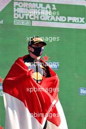 Race winner Max Verstappen (NLD) Red Bull Racing celebrates on the podium. 05.09.2021. Formula 1 World Championship, Rd 13, Dutch Grand Prix, Zandvoort, Netherlands, Race Day.