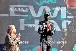 Lewis Hamilton (GBR) Mercedes AMG F1 celebrates his second position on the podium. 05.09.2021. Formula 1 World Championship, Rd 13, Dutch Grand Prix, Zandvoort, Netherlands, Race Day.