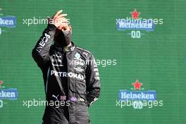 Lewis Hamilton (GBR) Mercedes AMG F1 on the podium. 05.09.2021. Formula 1 World Championship, Rd 13, Dutch Grand Prix, Zandvoort, Netherlands, Race Day.