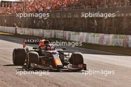 Race winner Max Verstappen (NLD) Red Bull Racing RB16B celebrates at the end of the race. 05.09.2021. Formula 1 World Championship, Rd 13, Dutch Grand Prix, Zandvoort, Netherlands, Race Day.