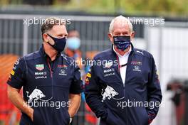 (L to R): Christian Horner (GBR) Red Bull Racing Team Principal with Dr Helmut Marko (AUT) Red Bull Motorsport Consultant. 04.09.2021. Formula 1 World Championship, Rd 13, Dutch Grand Prix, Zandvoort, Netherlands, Qualifying Day.