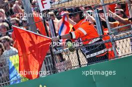 A marshal holds a red flag during qualifying. 04.09.2021. Formula 1 World Championship, Rd 13, Dutch Grand Prix, Zandvoort, Netherlands, Qualifying Day.