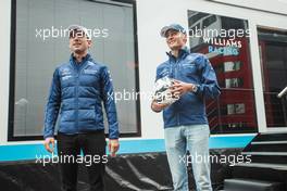 (L to R): Nicholas Latifi (CDN) Williams Racing and George Russell (GBR) Williams Racing with football. 02.09.2021. Formula 1 World Championship, Rd 13, Dutch Grand Prix, Zandvoort, Netherlands, Preparation Day.