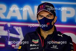 Sergio Perez (MEX) Red Bull Racing in the FIA Press Conference. 02.09.2021. Formula 1 World Championship, Rd 13, Dutch Grand Prix, Zandvoort, Netherlands, Preparation Day.