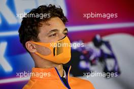 Lando Norris (GBR) McLaren in the FIA Press Conference. 02.09.2021. Formula 1 World Championship, Rd 13, Dutch Grand Prix, Zandvoort, Netherlands, Preparation Day.