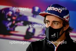 Fernando Alonso (ESP) Alpine F1 Team in the FIA Press Conference. 02.09.2021. Formula 1 World Championship, Rd 13, Dutch Grand Prix, Zandvoort, Netherlands, Preparation Day.