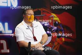 Zak Brown (USA) McLaren Executive Director in the FIA Press Conference. 30.04.2021. Formula 1 World Championship, Rd 3, Portuguese Grand Prix, Portimao, Portugal, Practice Day.