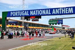 Grid atmosphere - drivers as the grid observes the national anthem. 02.05.2021. Formula 1 World Championship, Rd 3, Portuguese Grand Prix, Portimao, Portugal, Race Day.