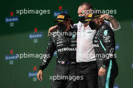 1st place Lewis Hamilton (GBR) Mercedes AMG F1 W12, 3rd place Valtteri Bottas (FIN) Mercedes AMG F1. 02.05.2021. Formula 1 World Championship, Rd 3, Portuguese Grand Prix, Portimao, Portugal, Race Day.