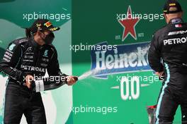 1st place Lewis Hamilton (GBR) Mercedes AMG F1 and 3rd place Valtteri Bottas (FIN) Mercedes AMG F1. 02.05.2021. Formula 1 World Championship, Rd 3, Portuguese Grand Prix, Portimao, Portugal, Race Day.