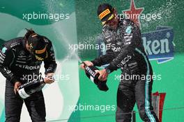 1st place Lewis Hamilton (GBR) Mercedes AMG F1 and 3rd place Valtteri Bottas (FIN) Mercedes AMG F1. 02.05.2021. Formula 1 World Championship, Rd 3, Portuguese Grand Prix, Portimao, Portugal, Race Day.