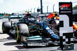 Pole sitter Valtteri Bottas (FIN) Mercedes AMG F1 W12 in qualifying parc ferme. 01.05.2021. Formula 1 World Championship, Rd 3, Portuguese Grand Prix, Portimao, Portugal, Qualifying Day.