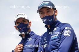 (L to R): Nicholas Latifi (CDN) Williams Racing with George Russell (GBR) Williams Racing. 02.05.2021. Formula 1 World Championship, Rd 3, Portuguese Grand Prix, Portimao, Portugal, Race Day.