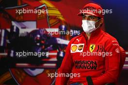 Carlos Sainz Jr (ESP) Ferrari in the FIA Press Conference. 29.04.2021. Formula 1 World Championship, Rd 3, Portuguese Grand Prix, Portimao, Portugal, Preparation Day.
