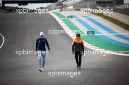 (L to R): George Russell (GBR) Williams Racing walks the circuit with Lando Norris (GBR) McLaren. 29.04.2021. Formula 1 World Championship, Rd 3, Portuguese Grand Prix, Portimao, Portugal, Preparation Day.