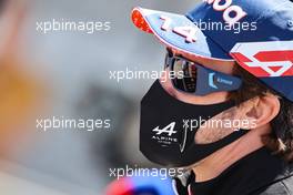 Fernando Alonso (ESP) Alpine F1 Team with the media. 29.04.2021. Formula 1 World Championship, Rd 3, Portuguese Grand Prix, Portimao, Portugal, Preparation Day.