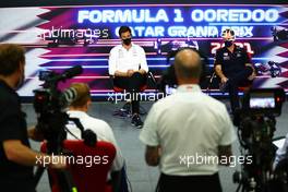 (L to R): Toto Wolff (GER) Mercedes AMG F1 Shareholder and Executive Director and Christian Horner (GBR) Red Bull Racing Team Principal in the FIA Press Conference. 19.11.2021 Formula 1 World Championship, Rd 20, Qatar Grand Prix, Doha, Qatar, Practice Day.