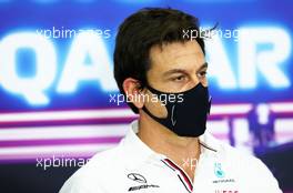 Toto Wolff (GER) Mercedes AMG F1 Shareholder and Executive Director in the FIA Press Conference. 19.11.2021 Formula 1 World Championship, Rd 20, Qatar Grand Prix, Doha, Qatar, Practice Day.