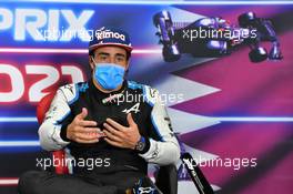 Fernando Alonso (ESP) Alpine F1 Team in the post race FIA Press Conference. 21.11.2021. Formula 1 World Championship, Rd 20, Qatar Grand Prix, Doha, Qatar, Race Day.