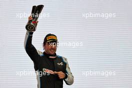 Fernando Alonso (ESP) Alpine F1 Team celebrates his third position on the podium. 21.11.2021. Formula 1 World Championship, Rd 20, Qatar Grand Prix, Doha, Qatar, Race Day.