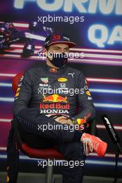 Max Verstappen (NLD) Red Bull Racing in the post qualifying FIA Press Conference. 20.11.2021. Formula 1 World Championship, Rd 20, Qatar Grand Prix, Doha, Qatar, Qualifying Day.