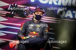 Max Verstappen (NLD) Red Bull Racing in the post qualifying FIA Press Conference. 20.11.2021. Formula 1 World Championship, Rd 20, Qatar Grand Prix, Doha, Qatar, Qualifying Day.