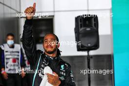 Lewis Hamilton (GBR) Mercedes AMG F1 celebrates his pole position in qualifying parc ferme. 20.11.2021. Formula 1 World Championship, Rd 20, Qatar Grand Prix, Doha, Qatar, Qualifying Day.