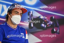 Fernando Alonso (ESP) Alpine F1 Team in the FIA Press Conference. 18.11.2021. Formula 1 World Championship, Rd 20, Qatar Grand Prix, Doha, Qatar, Preparation Day.