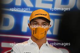 Lando Norris (GBR) McLaren in the FIA Press Conference. 18.11.2021. Formula 1 World Championship, Rd 20, Qatar Grand Prix, Doha, Qatar, Preparation Day.