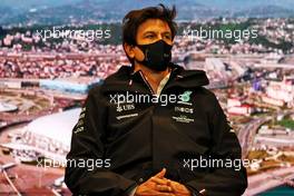 Toto Wolff (GER) Mercedes AMG F1 Shareholder and Executive Director in the FIA Press Conference. 24.09.2021. Formula 1 World Championship, Rd 15, Russian Grand Prix, Sochi Autodrom, Sochi, Russia, Practice Day.