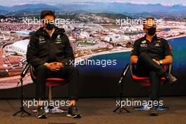 (L to R): Toto Wolff (GER) Mercedes AMG F1 Shareholder and Executive Director and Christian Horner (GBR) Red Bull Racing Team Principal in the FIA Press Conference. 24.09.2021. Formula 1 World Championship, Rd 15, Russian Grand Prix, Sochi Autodrom, Sochi, Russia, Practice Day.