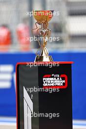 Grid atmosphere - race winners' trophy. 26.09.2021. Formula 1 World Championship, Rd 15, Russian Grand Prix, Sochi Autodrom, Sochi, Russia, Race Day.