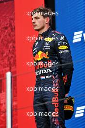 Second placed Max Verstappen (NLD) Red Bull Racing on the podium. 26.09.2021. Formula 1 World Championship, Rd 15, Russian Grand Prix, Sochi Autodrom, Sochi, Russia, Race Day.