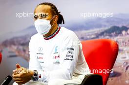 Lewis Hamilton (GBR) Mercedes AMG F1 in the post race FIA Press Conference. 26.09.2021. Formula 1 World Championship, Rd 15, Russian Grand Prix, Sochi Autodrom, Sochi, Russia, Race Day.