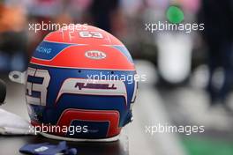 George Russell (GBR) Williams Racing FW43B helmet. 25.09.2021. Formula 1 World Championship, Rd 15, Russian Grand Prix, Sochi Autodrom, Sochi, Russia, Qualifying Day.