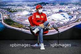 Carlos Sainz Jr (ESP) Ferrari in the FIA Press Conference. 23.09.2021. Formula 1 World Championship, Rd 15, Russian Grand Prix, Sochi Autodrom, Sochi, Russia, Preparation Day.