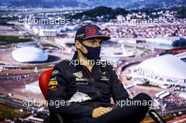 Max Verstappen (NLD) Red Bull Racing in the FIA Press Conference. 23.09.2021. Formula 1 World Championship, Rd 15, Russian Grand Prix, Sochi Autodrom, Sochi, Russia, Preparation Day.