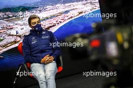 George Russell (GBR) Williams Racing in the FIA Press Conference. 23.09.2021. Formula 1 World Championship, Rd 15, Russian Grand Prix, Sochi Autodrom, Sochi, Russia, Preparation Day.