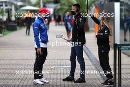 (L to R): Nikita Mazepin (RUS) Haas F1 Team with Daniil Kvyat (RUS) Alpine F1 Team Reserve Driver. 23.09.2021. Formula 1 World Championship, Rd 15, Russian Grand Prix, Sochi Autodrom, Sochi, Russia, Preparation Day.