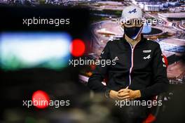 Esteban Ocon (FRA) Alpine F1 Team in the FIA Press Conference. 23.09.2021. Formula 1 World Championship, Rd 15, Russian Grand Prix, Sochi Autodrom, Sochi, Russia, Preparation Day.
