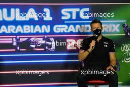 Marcin Budkowski (POL) Alpine F1 Team Executive Director in the FIA Press Conference. 03.12.2021 Formula 1 World Championship, Rd 21, Saudi Arabian Grand Prix, Jeddah, Saudi Arabia, Practice Day.