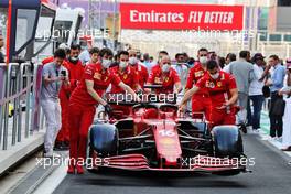 The repaired Ferrari SF-21 of Charles Leclerc (MON). 04.12.2021. Formula 1 World Championship, Rd 21, Saudi Arabian Grand Prix, Jeddah, Saudi Arabia, Qualifying Day.